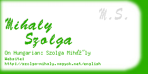 mihaly szolga business card